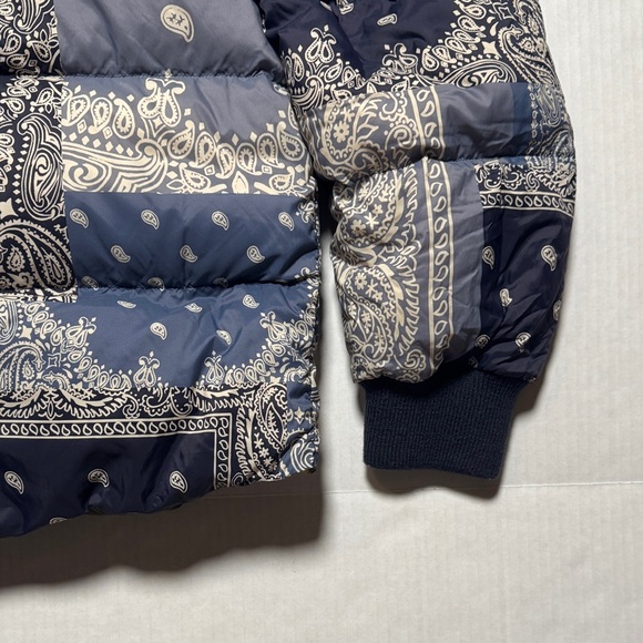 THE GREAT. OUTDOORS The Down Polar Puffer Patchwork Bandana Hooded Jacket M - Picture 16 of 16